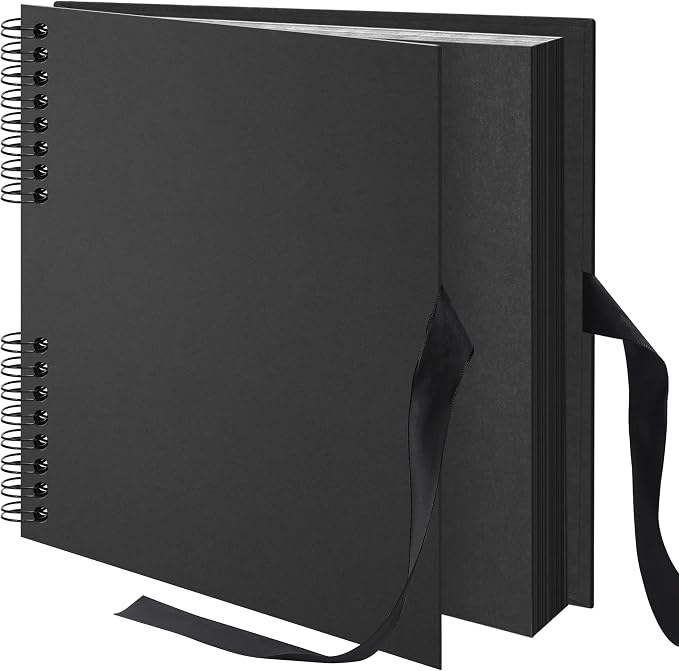 Scrapbook Photo Album DIY 12x12 Inch Thick Kraft 80 Pages Black