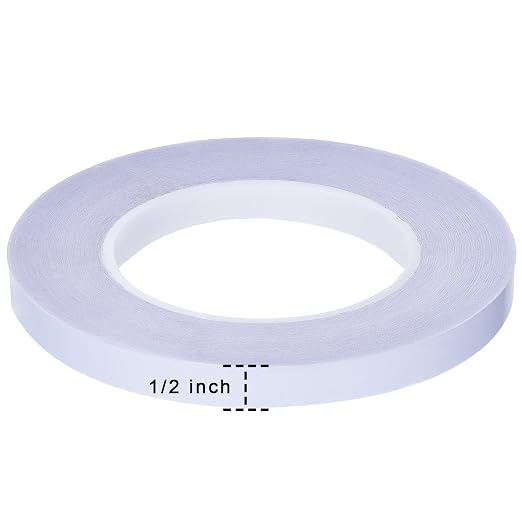 EBOOT Double Sided Adhesive Tape (55 Yards) for Gifts, Photos, Documents, Wallpaper, Scrapbooking, Crafts, Ribbon, Cards and Boxes (1/2 Inch) (Pack of 2)