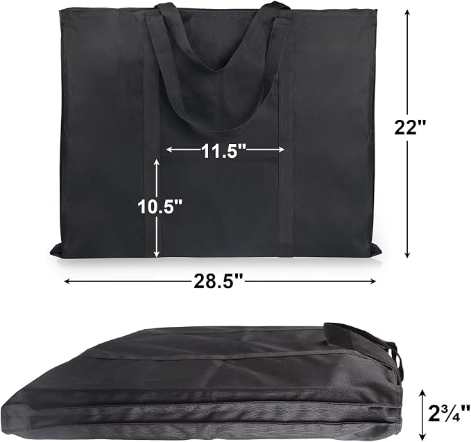 JJRING Dacron Art Portfolio Tote Bag 22'' x 28.5'' For 20'' x 26'' Black