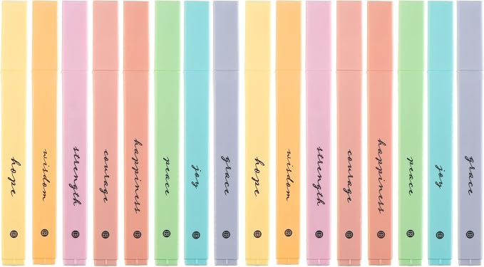 DIVERSEBEE Bible Highlighters with Soft Chisel Tip, 16 Pack Assorted Colors Pens No Bleed, Quick Dry Set, Cute Aesthetic Markers, Bible Study Journaling Supplies and Accessories (Pastel)