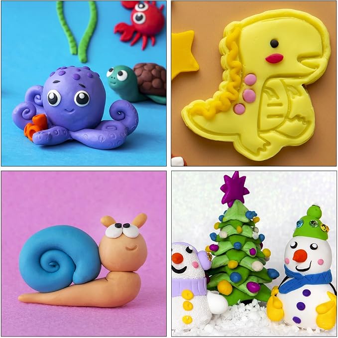 Tomorotec 100PCS Polymer Clay Value Pack 82 Colors in Bulk | Individually Wrapped Small Blocks Starter Kit with Tools, Oven Modeling Clay, Baking Clay for Sculpting for Kids Beginner