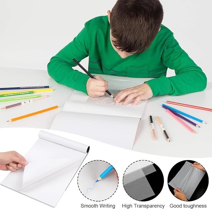 120 Sheets Tracing Paper for Drawing, 8.5”x 11” Trace Paper, Translucent Vellum Paper Tracing Paper Pad, Tracing Pad for Sketching, Preliminary Drawing, Overlaying Images Tracing (Pack of 2)