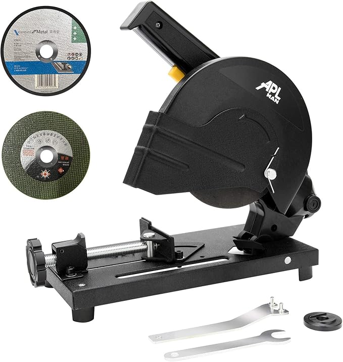 APLMAN 6 Inch Cut off Saw Metal Cutting Chop Saw Miter Saw 45° Angle iron/Rebar/Iron/Plastic Cutting