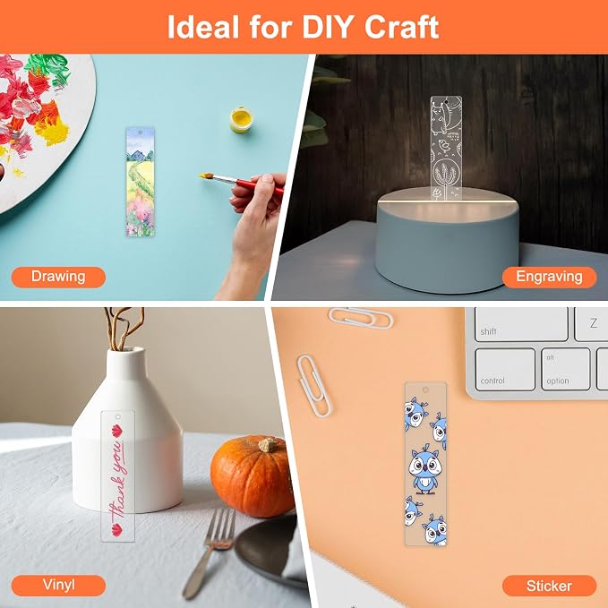 32Pcs Clear Acrylic Keychain Blanks Acrylic Ornaments Blanks Transparent Acrylics Keychain Blank with Hole for Vinyl, Christmas Decor, Engraving, Painting, DIY Crafting