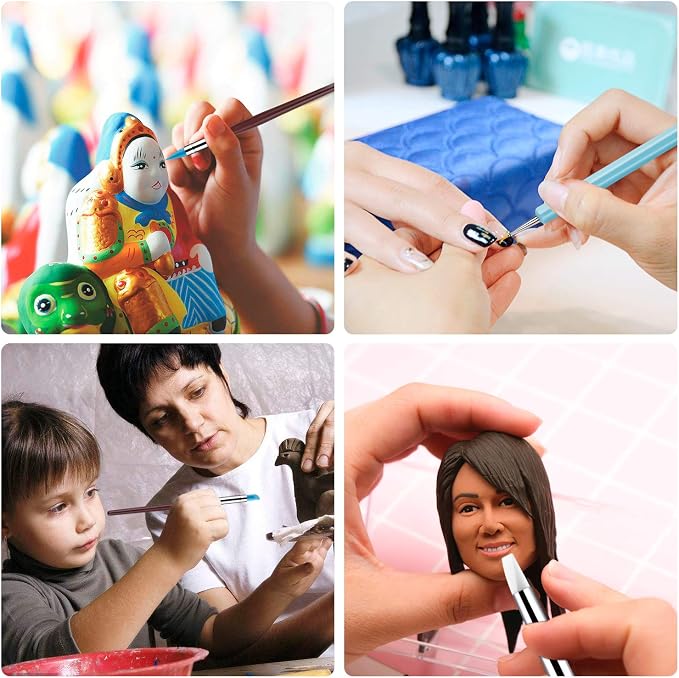 10PCS Silicone Color Shaper Tools, Clay Sculpting Tools for Artists | Soft Silicone Tip Tools For Painting, Oil Pastels, Resin And Clay. Ideal For Blending, Shaping And Applying Masking Fluid.