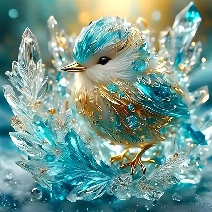 ZHUDENGXJL Birds Diamond Art Kits for Adults,5D Diamond Painting Kits for Adults Beginners,DIY Full Drill Blue Flower Diamond Dots with Gem Art for Birds Home Wall Decor 12 X 12 Inch
