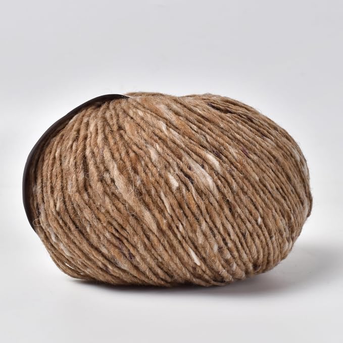Rustic Tweed Wool Yarn, 1oo% Australian Wool, DK, 4 Skeins 200g/656yds (3164 Rustic Camel Fleck), Colorful Tweed Yarn | Cozy Wool Texture | Refined Everyday Knits