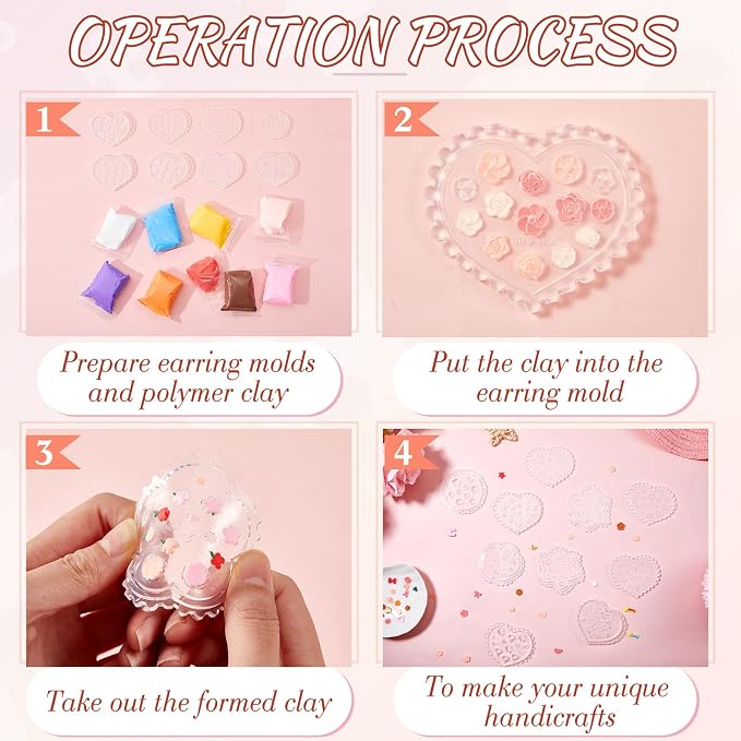 Zeyune 16 Pcs Summer Small Flower Polymer Clay Molds, Mini 3D Silicone Resin Casting Molds for Earring Making Jewelry DIY, Includes Alphabet, Flower, Heart and Bow Shapes(Daisy & Leaf)