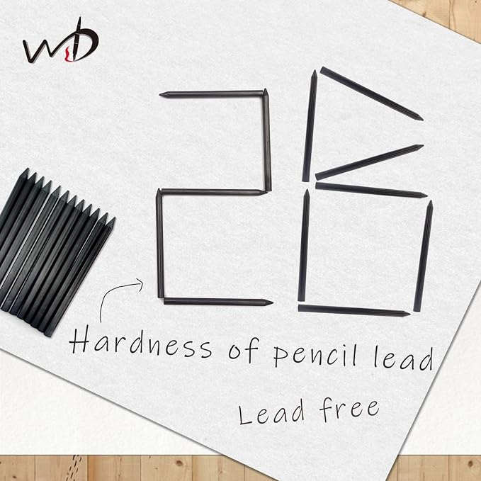 WSD Mechanical Pencil Lead 5.6mm x 86mm Leads 2B (12 pcs)