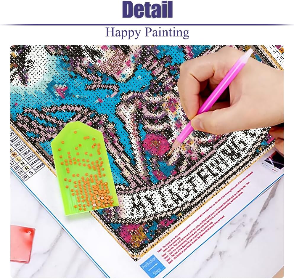 LWZAYS 6 Packs DIY Skull Diamond Painting Kits for Adults, Halloween Skull Tarot Diamond Art Kits for Beginners, Full Round Dots Diamond Arts and Crafts for Home Wall Decor Gifts(12x16 inch)