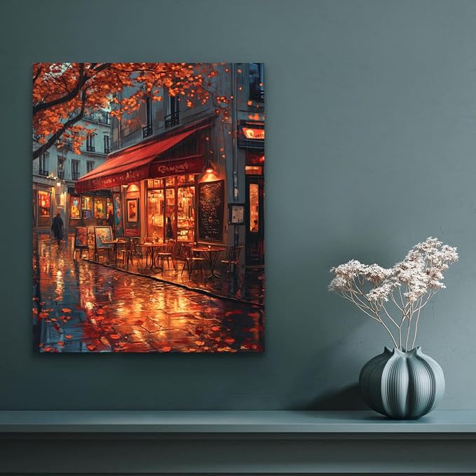 Banket Paint by Numbers Kit for Adults Beginner Landscape DIY Painting Kits for Adults City Easy Adult Paint by Number Kits on Canvas Color by Numbers for Gifts Home Wall Decor 16x20 Inch