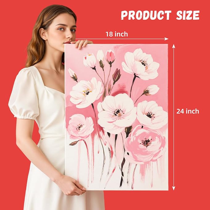 Simetufy 18x24inch 12Pcs Large Flat Canvas Boards Panels for Painting | Gesso Primed Acid-Free 100% Cotton Art Boards for Acrylics Oil Watercolor Tempera Paints