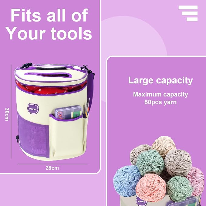 79Pc Crochet Kit, Crocheting Starter Kits with Waterproof Bag & Accessories