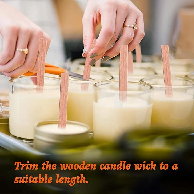 PXBBZDQ Wooden Candle Wicks Long Crackling Wood Wicks for Candles Making 50 Sets