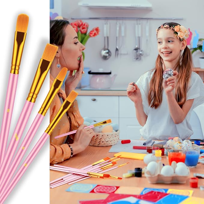 Artstorys Paint Brushes Set, 20 Pcs Acrylic Oil Watercolor Painting Brushes | Artist Paintbrush (Nylon Hair Wood Handles) for Adult Drawing, Great for Face, Rock & Canvas, Arts Craft Supplies, Blush