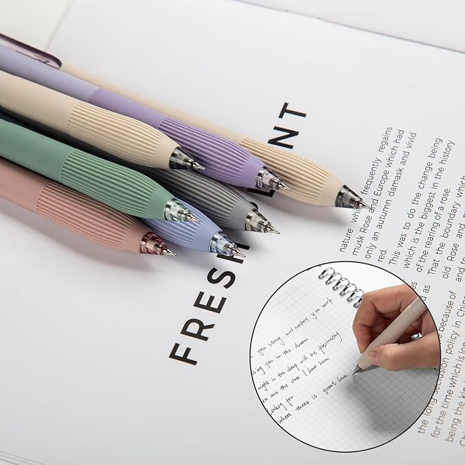 Linbsunne Gel Pens, 0.5mm Black Ink Pens Quick Dry, 12-count