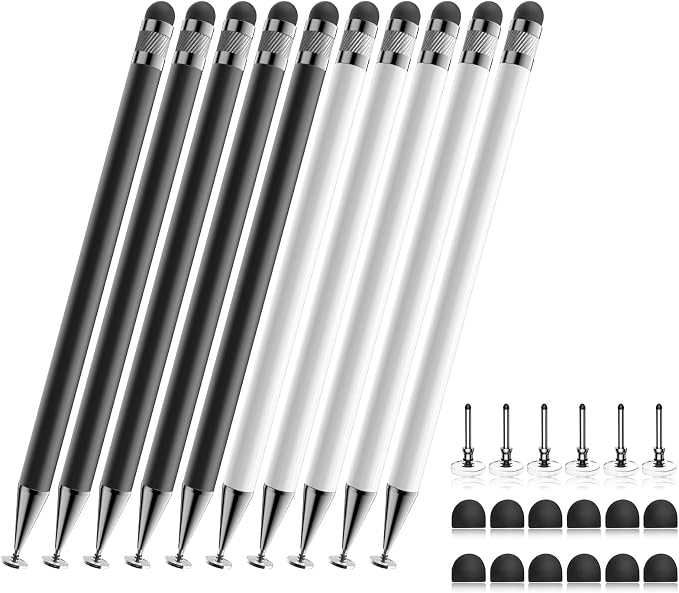Bopomofo Stylus(10 Pcs),2-in-1 Stylus Pen for Touchscreen,Stylus Pen | Metal Barrel,Suitable for Apple(iPhone/ipad)/Nintendo Switch/Samsung/Google/Microsoft/Android Tablets Touch Screen Devices