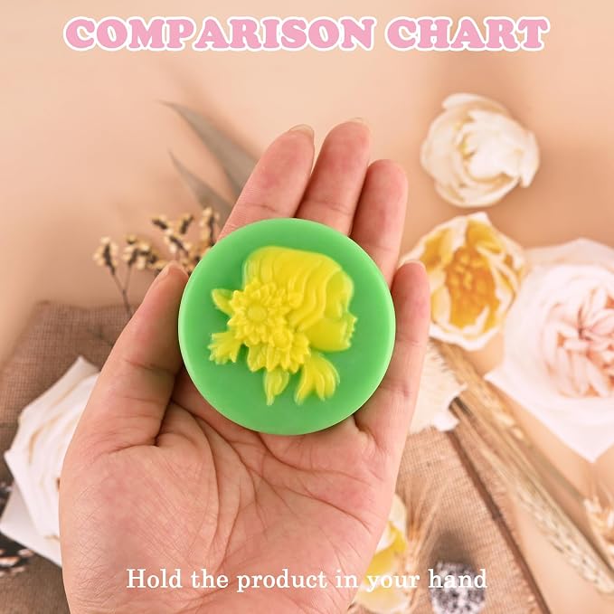 Round Silicone Soap Molds, 2PCS Girls Cylinder Silicone Molds | Girls Pattern Silicone Soap Molds, Cylindrical Silicone Mold, Suitable for Handmade Soap Candles DIY Resin Crafts