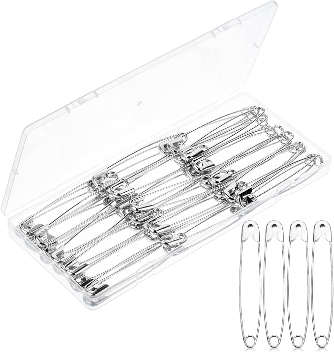 Mr. Pen- Large Safety Pins, 3.3 Inch, 50 Pack, Silver
