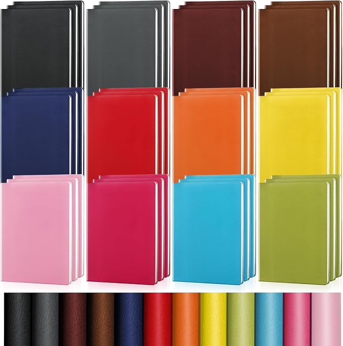 PerKoop 36 Pcs A5 PU Leather Notebooks for Back to School,Bright Color