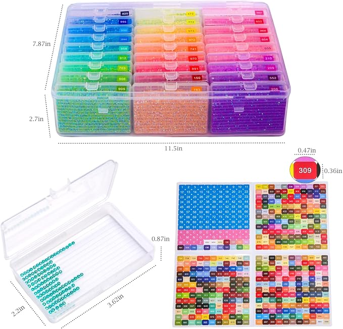 QTFOUND Diamond Art Painting Storage 1pack 27pcs Storage Trays Organizer
