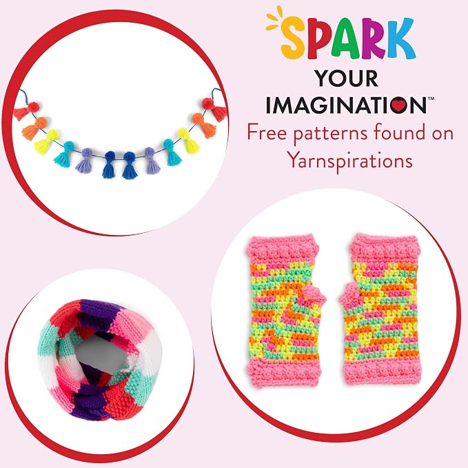 Red Heart Super Craft Kit Brights, Yarn for Crocheting and Knitting
