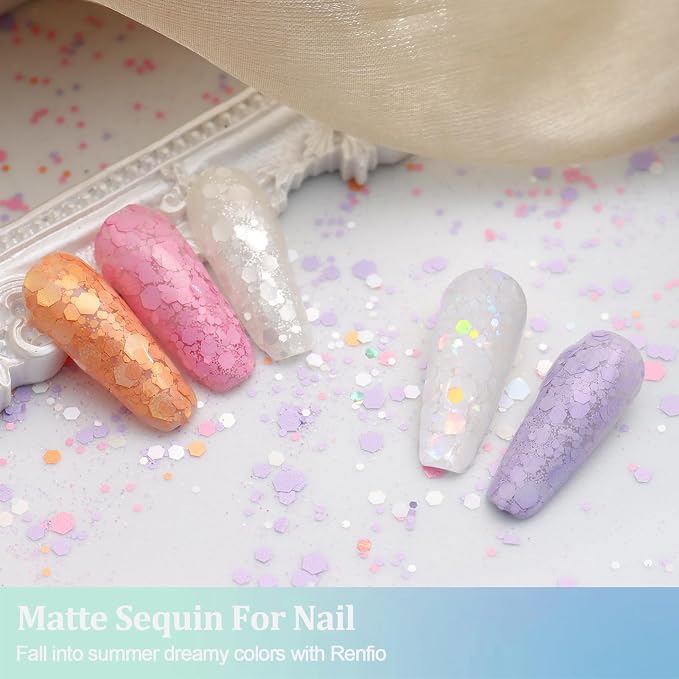 Renfio Holographic Pink Chunky Glitter for Snowglobe Tumbler 1.76oz/50g