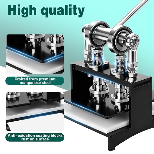 1.5Ton Leather Cutting Machine,20 * 20cm Leather Hand Press Dual Guide Shafts Die Cut Machine with 39 pcs Hole Punch Tool Set for Leathercraft,DIY & Various Materials Die Cutting