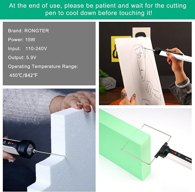 Hot Wire Electric Foam Cutter, 15W Styrofoam Cutter (Bagged White)