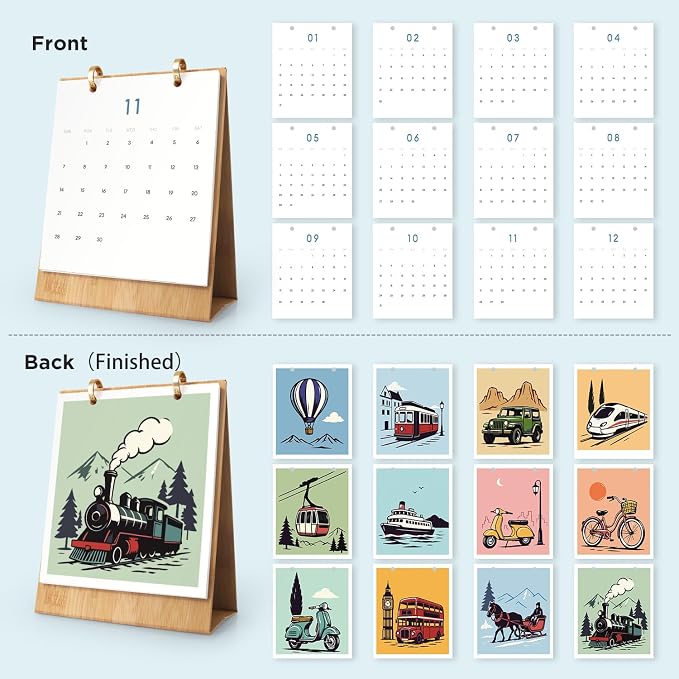 Lnjsipam Paint by Numbers Calendar 2027 - Vehicle Calendar Paint by Number | Vehicle Paint by Numbers Calendar, Easy DIY Calendar, Unique Gift for New Year, Vehicle Paint by Number Kit for Adults