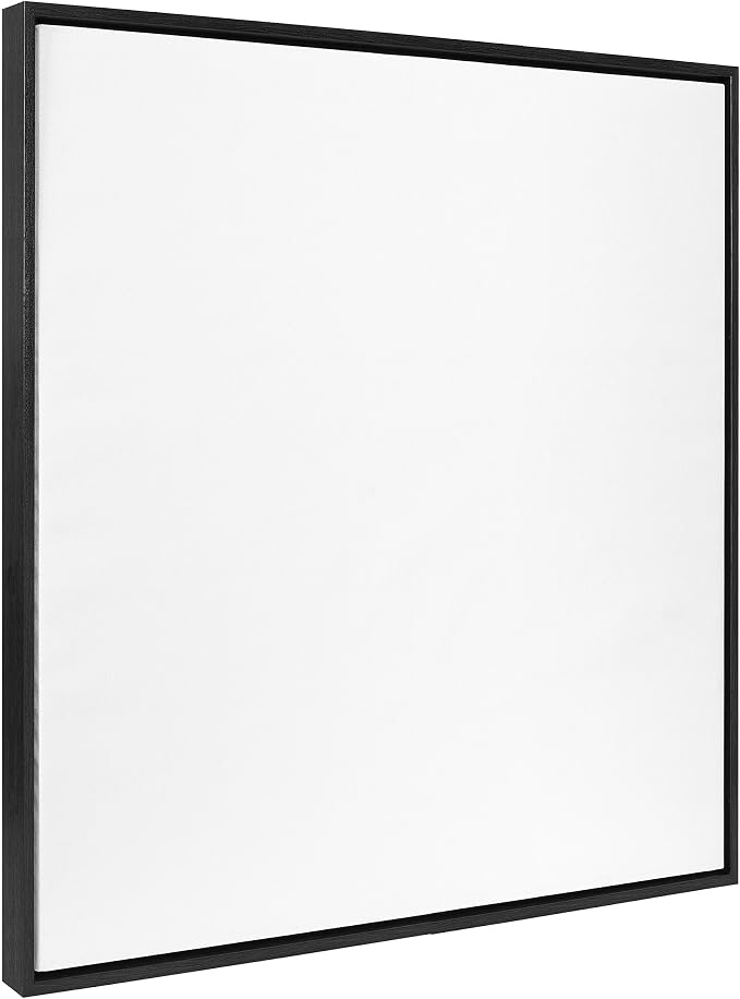 Kate and Laurel Sylvie Blank Framed Canvas Wall Art, 30x30 Black, Modern Empty Canvas for Paint-Your-Own Art, Premium Canvas Already Framed