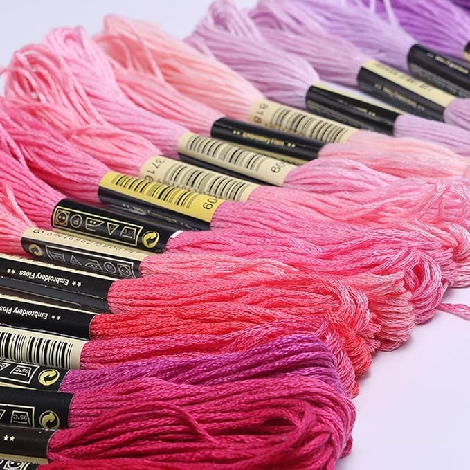 LOVIMAG Embroidery Thread 140pcs Friendship Bracelet String Floss Kit Yarn | Hair Wrap Shirt Lanyard Patterns Crochet Craft Threads Supplies Cross Stitch Sewing Needlepoint Thin Rainbow Beginners