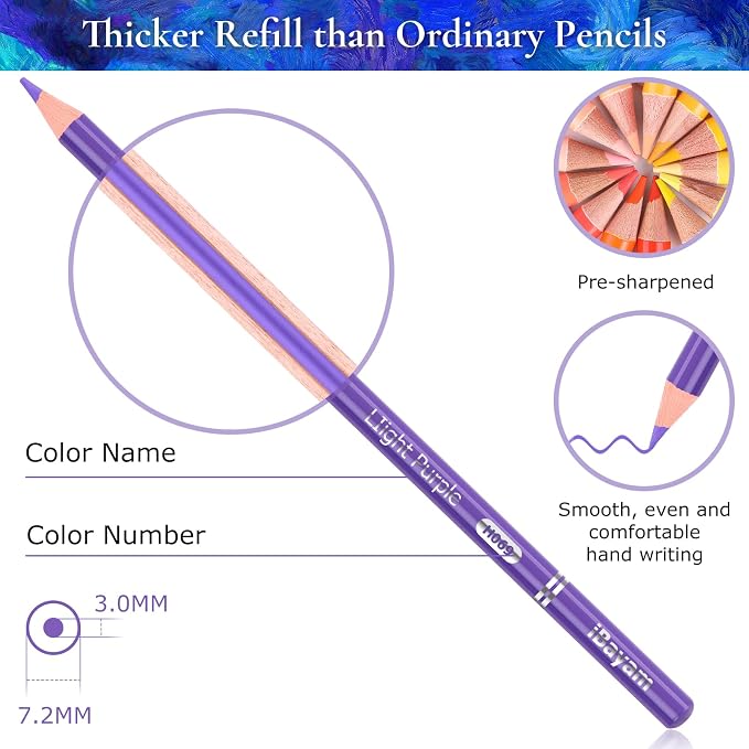 Soucolor 72-Color Soft Core Colored Pencils for Kids & Adults Coloring Book | 72 vibrant, pre-sharpened pencils with smooth, blendable soft cores for coloring, sketching, shading & back-to-school art