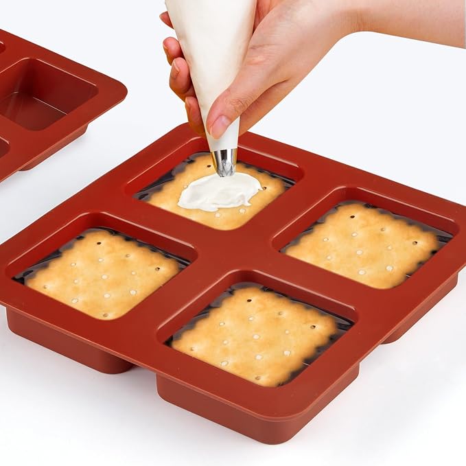 JOERSH Square Cake Silicone Molds, 3 Pack, 2.6" x 2.6" x 1.1"