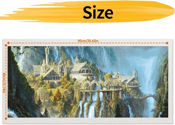 YALKIN Paint by Numbers Kit for Adults, Castle Large Adults'paint-by-Number Kits on Canvas, DIY Acrylic Oil Painting by Numbers Kits, Perfect for Home Decor, Gifts 28x16in