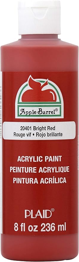 Apple Barrel Acrylic Paint in Assorted Colors (8 Ounce), J20401, Bright Red (1 count)