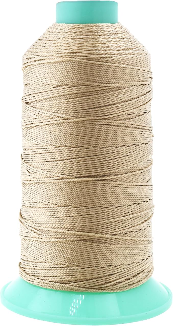 Mandala Crafts Size 346 210D T350 Cream Bonded Nylon Thread, 415 YDs