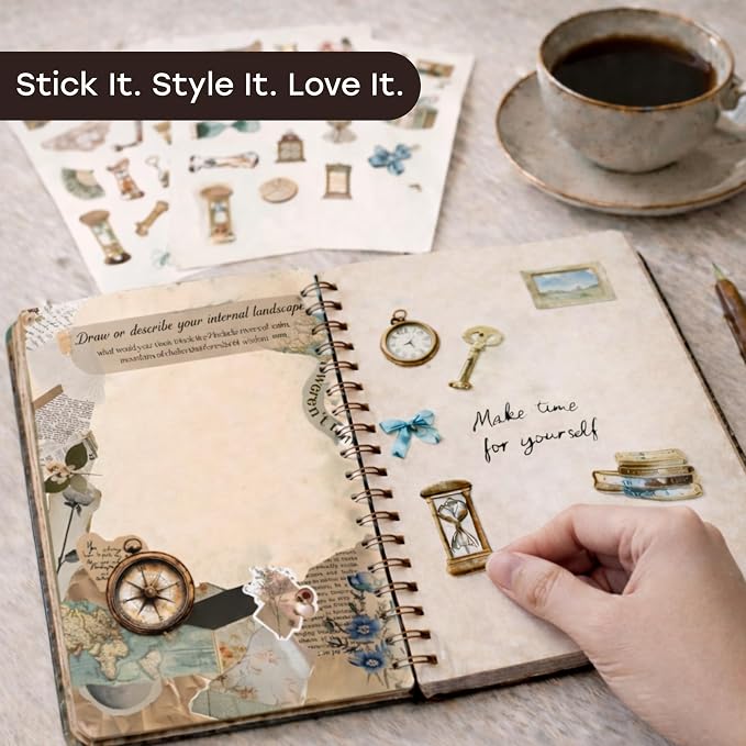Unwynd Vintage Chapter Journal Scrapbook Starter Kit for Women Adult Teen