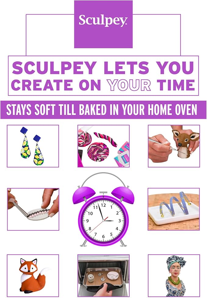 Sculpey Keepsake Polymer Oven-Bake Clay DIY Personalized Handprint Classroom Kit, Comes with Polymer Oven Bake Clay and Tools, Non-Toxic