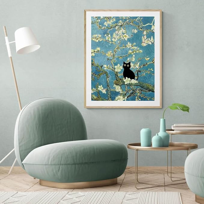 Diamond Art Kits for Adults,Black Cat Diamond Painting Kits 12x16in