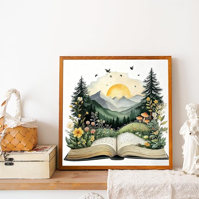 Forest Book Diamond Painting Kits for Adults, Diamond Art Kits, 14x14 in