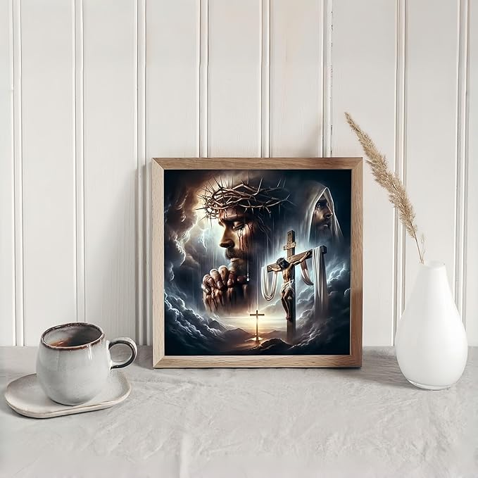 Diamond Art Kits for Adults Praying Jesus, DIY 5D Diamond Painting Kit