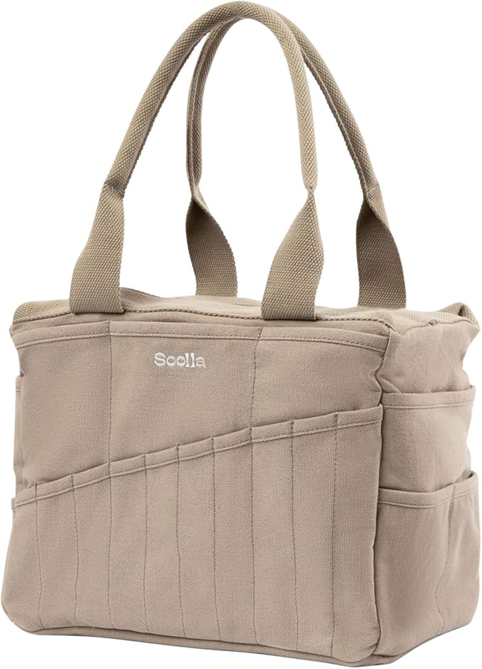 Soolla Studio Bag: Art Supply Storage Organizer & Pottery Tool Bag, Washable Tote, Yarn Bag, Crochet, 30 Pockets, 15+ Colors