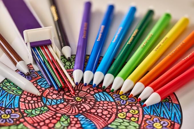 Crayola Clicks 2.0mm Mechanical Colored Pencil Set, 12 Assorted Colors, Coloring Pencils for Kids, No Sharpen, 24 Replacement Cores, Ages 5+