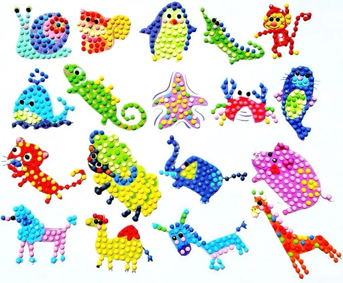 FONYANE Diamond Art Kits for Kids & Girls & Boys,Animal Stickers Jewelry Kits,Craft Kit for Kids Ages 4,5,6,7,8,9,10, Arts and Crafts Activity,Gem Art Kits Best Gifts for Grils Boy Birthday Party Toy