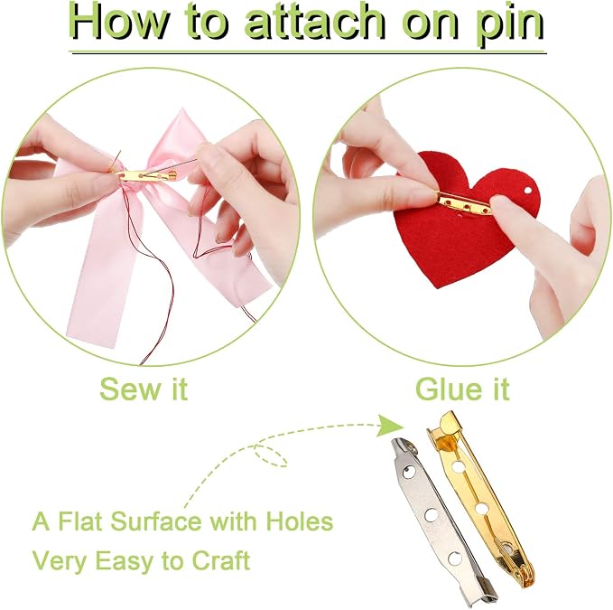 Chuangdi 200 Pieces Brooch Bar Pins Butterfly Clutch Blank Pins Set Safety Catch Back Butterfly Clutch Tie Tacks Backs with Blank for Crafts Projects Badge Name Tags Jewelry Supplies