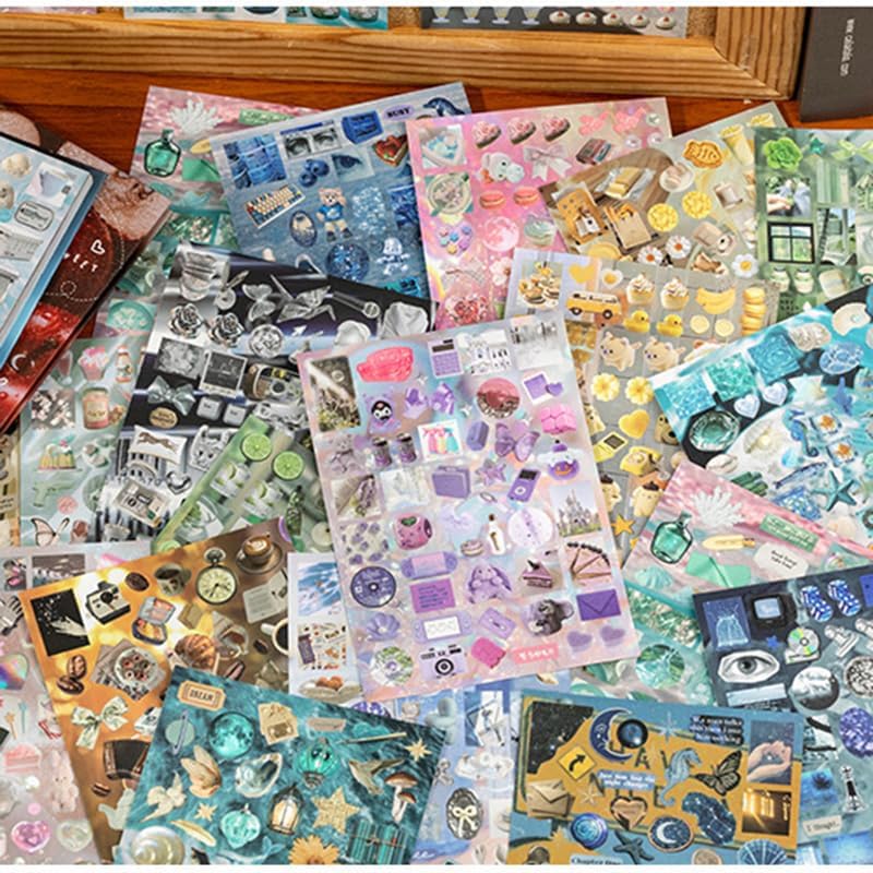 30 Sheets Cute Japanese Sticker Book,Dreams Aesthetic Sticker Book for Scrapbooking, Journaling, DIY Crafts, Water Bottle Decoration