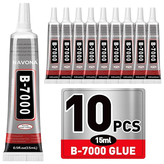 10 PCS 15ml B7000 Rhinestone Glue Clear with Precision Tip, Bedazzling Glue, Multipurpose Super Glues for Nail, Craft, Jewelry Making, Nail Art, DIY, Makeup, Shoes