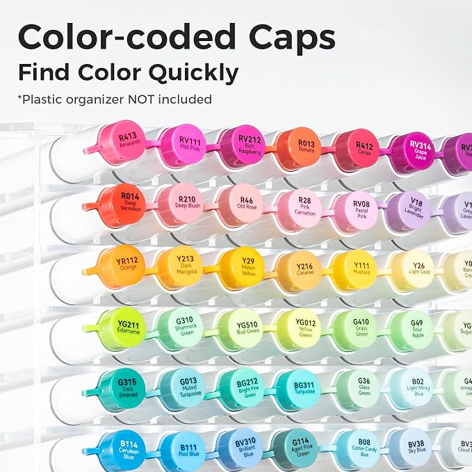 Ohuhu Alcohol Markers 120 Colors Brush& Soft Chisel for Adult Cozy Coloring | AP Certified Refillable Alcohol-based Ink, Drawing Markers for Artists Beginners Coloring Illustration Sketching, Honolulu 2S