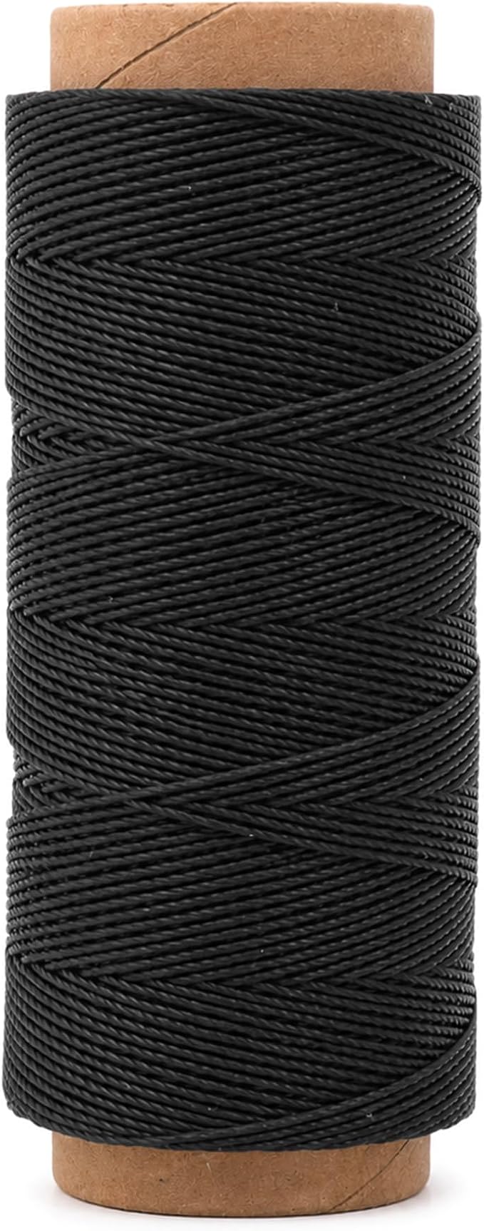 Mandala Crafts 80M 0.8mm Black Round Waxed Thread for Leather Sewing